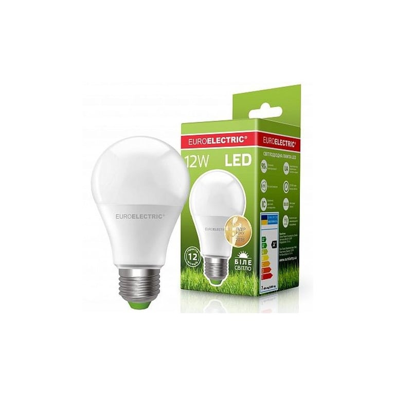 Лампочка EUROELECTRIC LED А60 12W E27 4000K 220V (LED-A60-12274(EE)) - фото 2