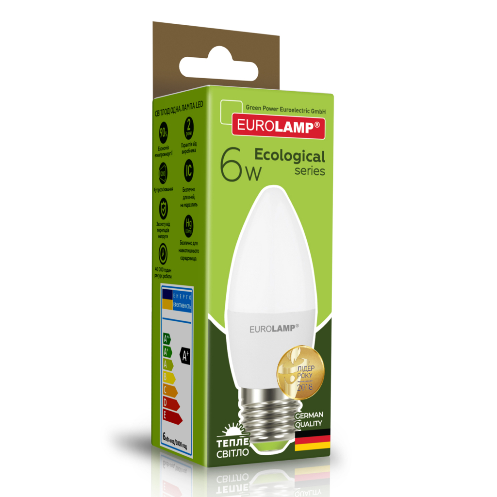 Лампочка Eurolamp LED CL 6W E27 3000K 220V (LED-CL-06273(P)) - фото 3 Лампочка Eurolamp LED CL 6W E27 3000K 220V (LED-CL-06273(P)) - фото 3