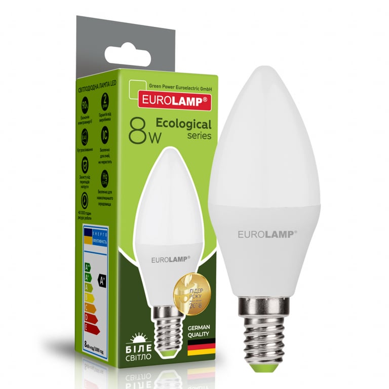 Лампочка Eurolamp LED CL 8W E14 4000K 220V (LED-CL-08144(P)) - фото 1