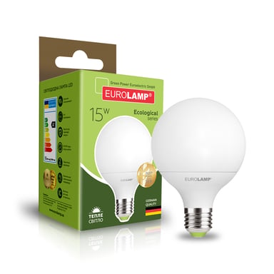 Лампочка Eurolamp LED G95 15W E27 3000K 220V (LED-G95-15272(P)) - фото 1