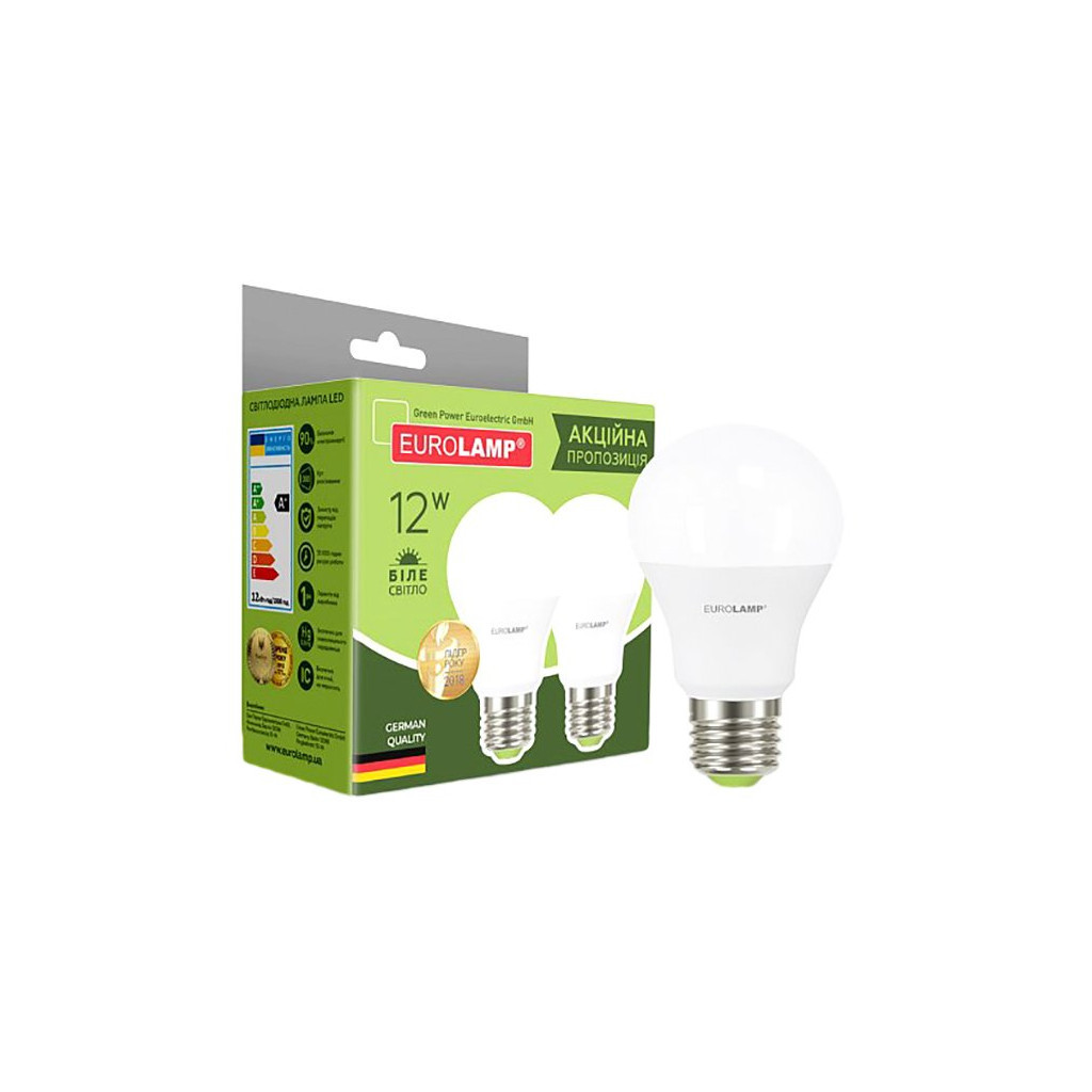 Лампочка Eurolamp LED A60 12W E27 4000K 220V (MLP-LED-A60-12274(E)) - фото 2 Лампочка Eurolamp LED A60 12W E27 4000K 220V (MLP-LED-A60-12274(E)) - фото 2