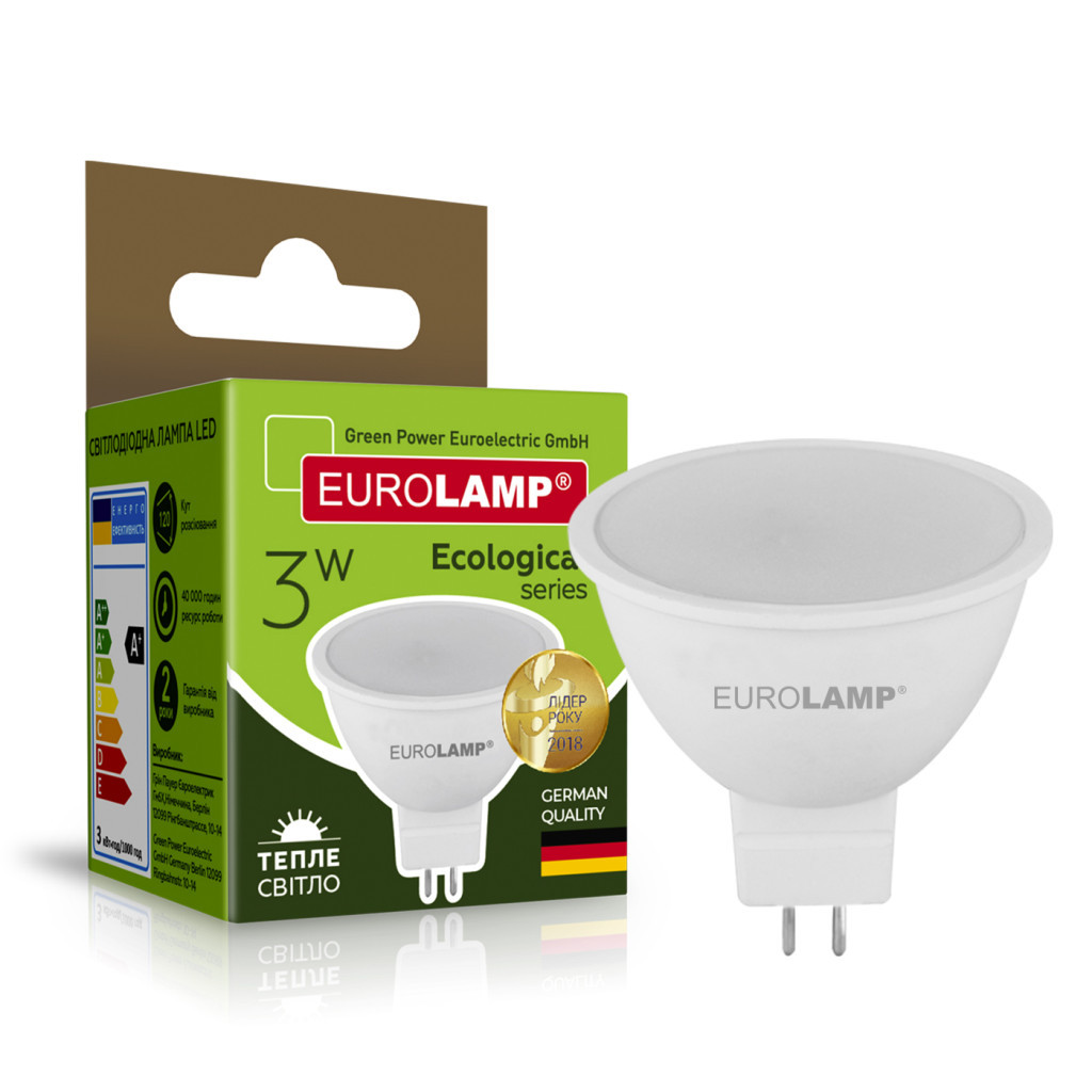 Лампочка Eurolamp LED SMD MR16 3W GU5.3 3000K 220V (LED-SMD-03533(P)) - фото 1 Лампочка Eurolamp LED SMD MR16 3W GU5.3 3000K 220V (LED-SMD-03533(P)) - фото 1