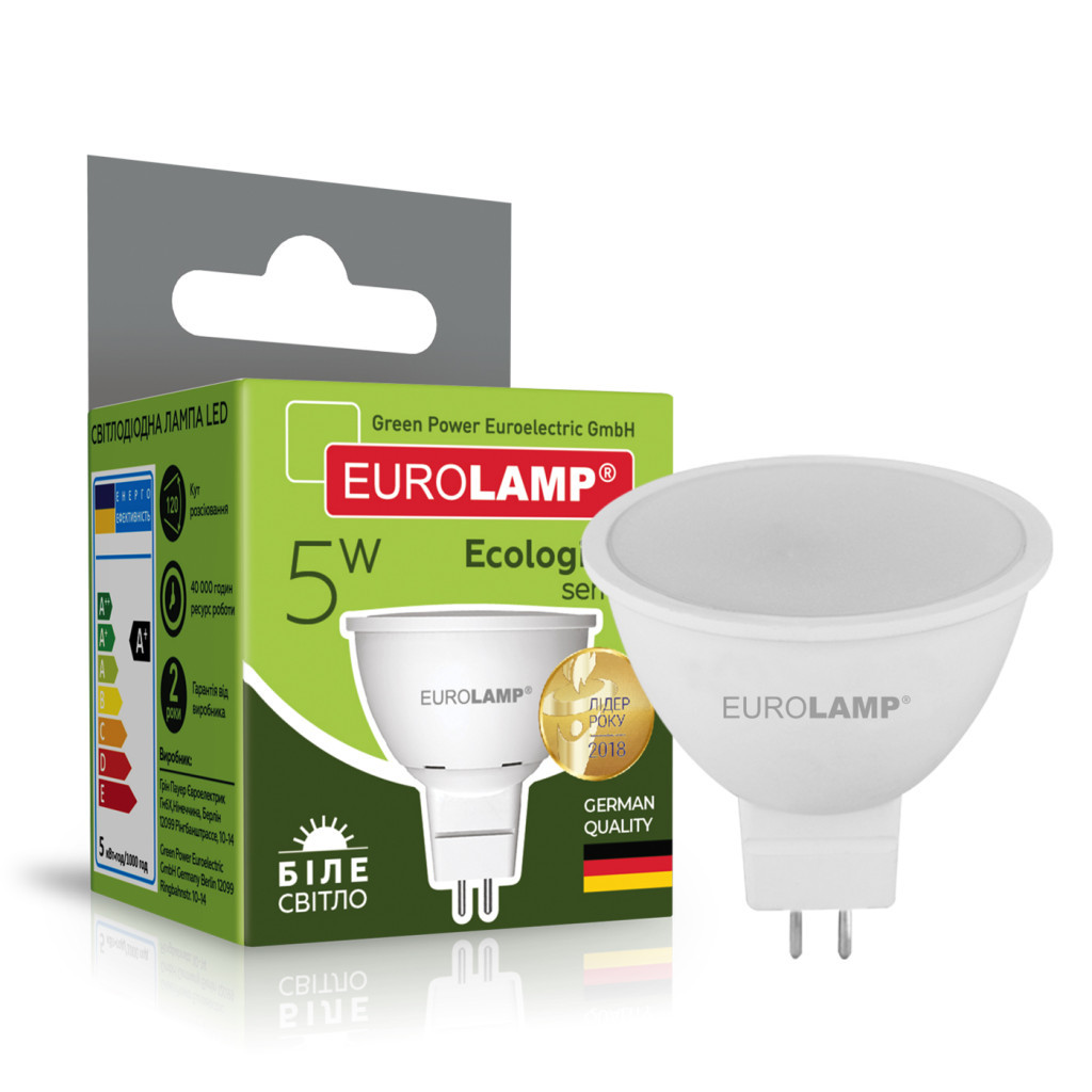 Лампочка Eurolamp LED SMD MR16 5W GU5.3 4000K 220V (LED-SMD-05534(P)) - фото 1 Лампочка Eurolamp LED SMD MR16 5W GU5.3 4000K 220V (LED-SMD-05534(P)) - фото 1