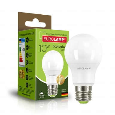 Лампочка Eurolamp LED А60 10W E27 3000K 220V (LED-A60-10273(P)) - фото 1