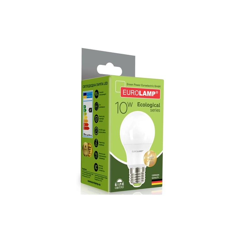 Лампочка Eurolamp LED А60 10W E27 4000K 220V (LED-A60-10274(P)) - фото 2
