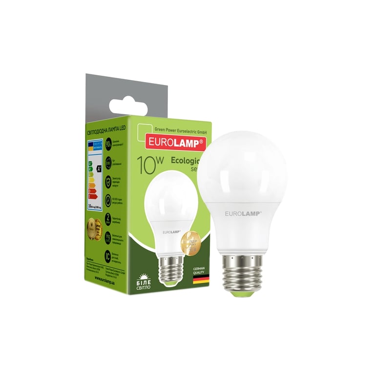 Лампочка Eurolamp LED А60 10W E27 4000K 220V (LED-A60-10274(P)) - фото 3