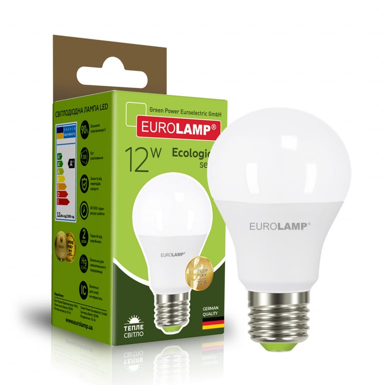 Лампочка Eurolamp LED А60 12W E27 3000K 220V (LED-A60-12273(P)) - фото 1