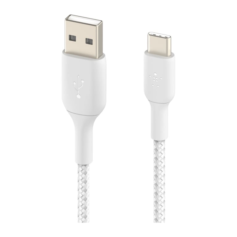 Дата кабель USB 2.0 AM to USB-C 1.0m braided white Belkin (CAB002BT1MWH) - фото 2