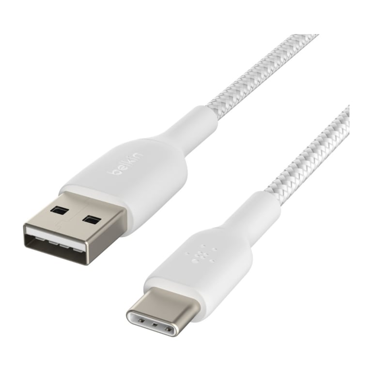 Дата кабель USB 2.0 AM to USB-C 1.0m braided white Belkin (CAB002BT1MWH) - фото 3