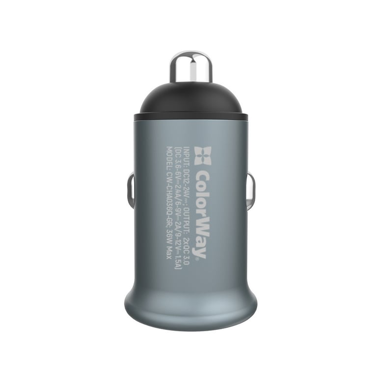 Зарядний пристрій ColorWay 2USB Quick Charge 3.0 (36W) Gray (CW-CHA036Q-GR) - фото 4