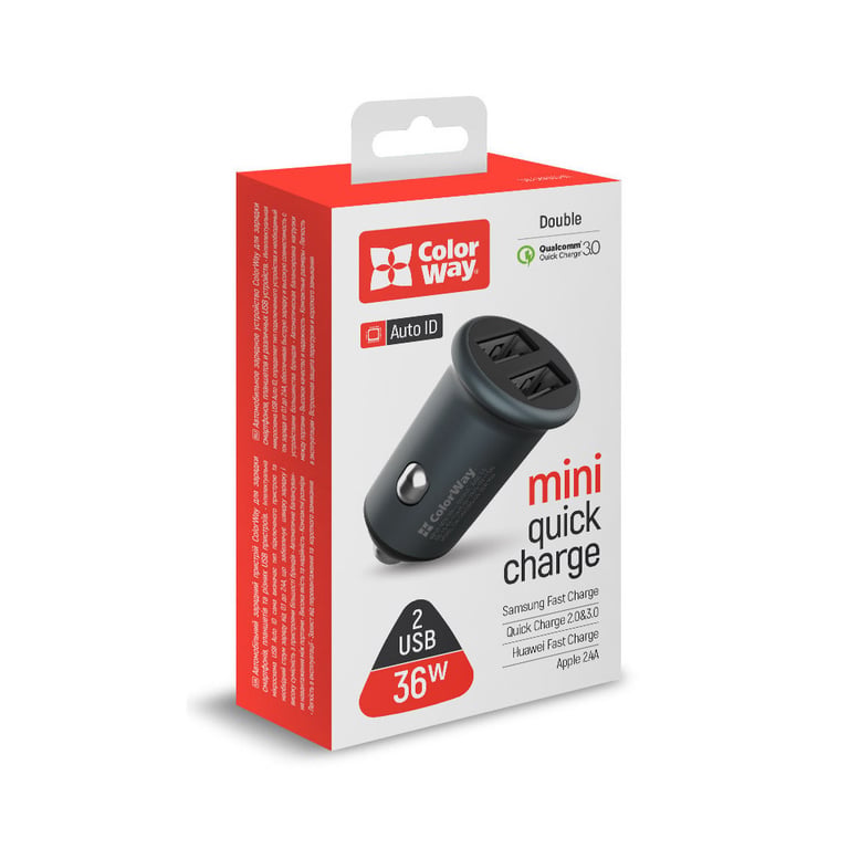 Зарядний пристрій ColorWay 2USB Quick Charge 3.0 (36W) Gray (CW-CHA036Q-GR) - фото 7