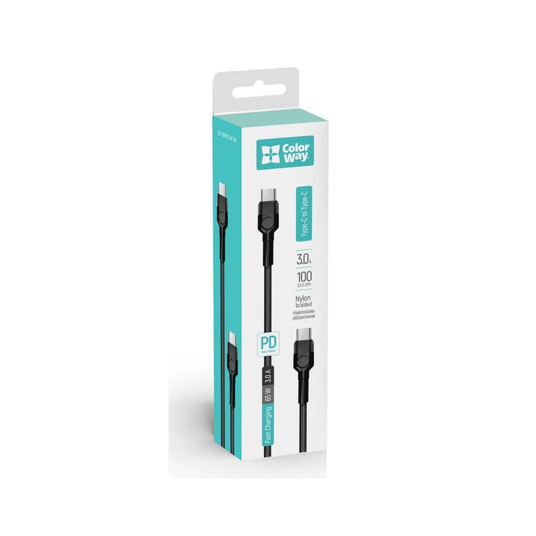 Дата кабель USB-C to USB-C 1.0m 3.0A black ColorWay (CW-CBPDCC047-BK) - фото 7