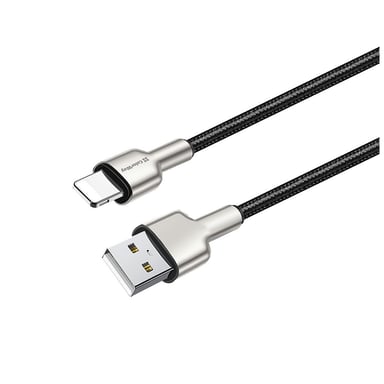 Дата кабель USB 2.0 AM to Lightning 1.0m head metal black ColorWay (CW-CBUL046-BK) - фото 1