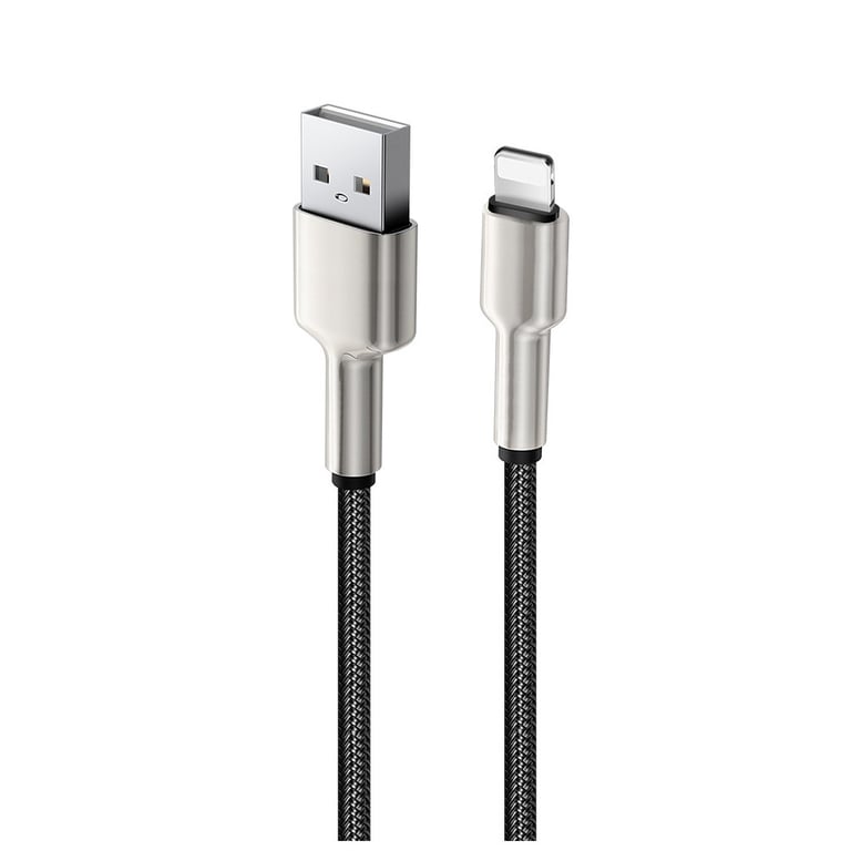 Дата кабель USB 2.0 AM to Lightning 1.0m head metal black ColorWay (CW-CBUL046-BK) - фото 4