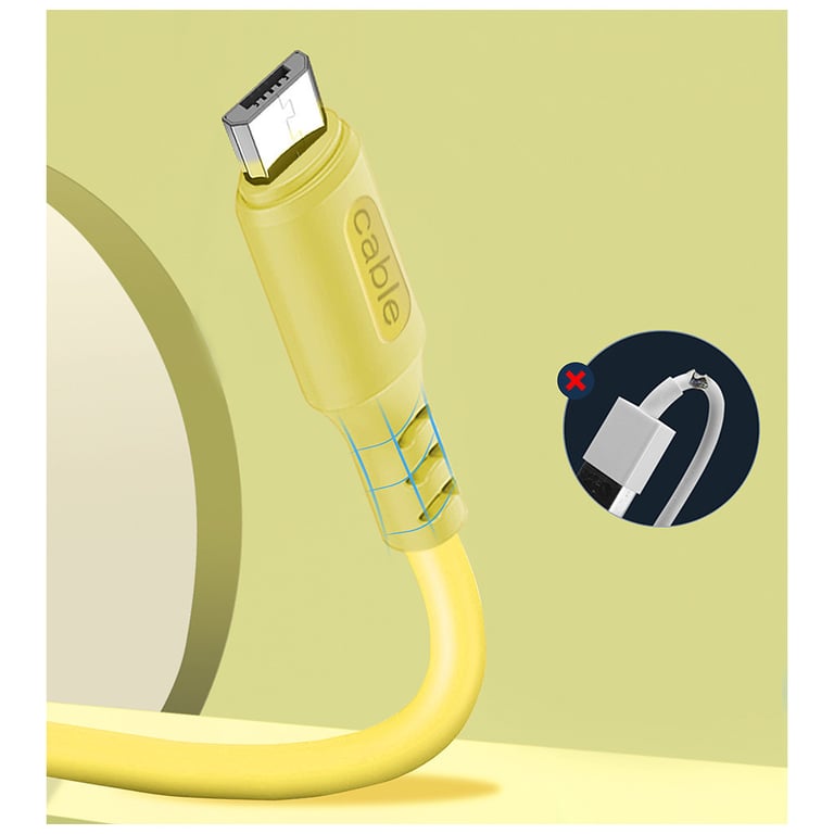 Дата кабель USB 2.0 AM to Micro 5P 1.0m soft silicone yellow ColorWay (CW-CBUM043-Y) - фото 3