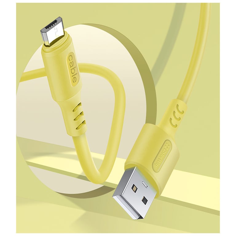 Дата кабель USB 2.0 AM to Micro 5P 1.0m soft silicone yellow ColorWay (CW-CBUM043-Y) - фото 5