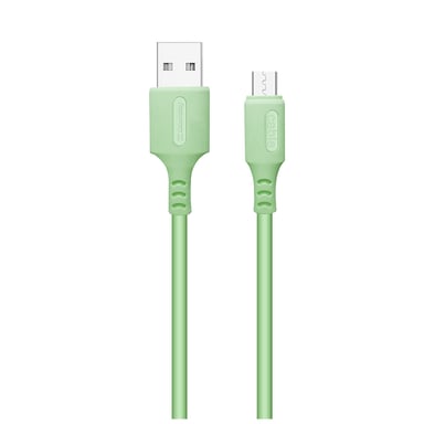 Дата кабель USB 2.0 AM to Micro 5P 1.0m soft silicone green ColorWay (CW-CBUM042-GR) - фото 1