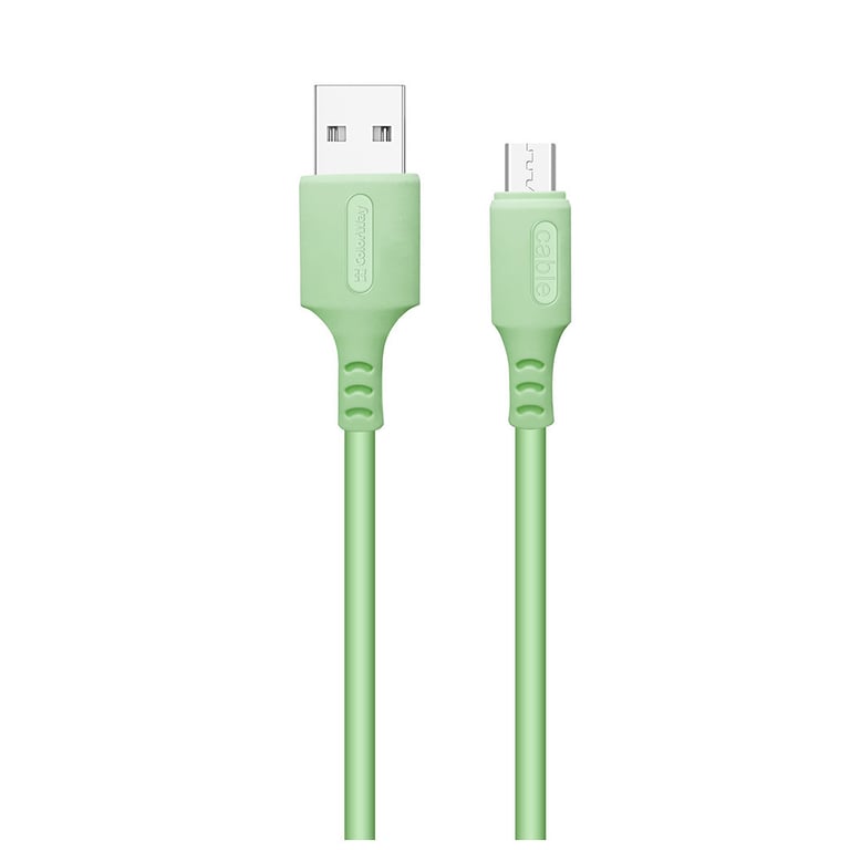 Дата кабель USB 2.0 AM to Micro 5P 1.0m soft silicone green ColorWay (CW-CBUM042-GR) - фото 1