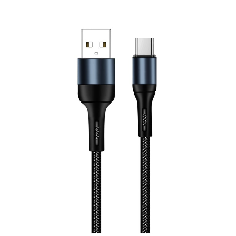Дата кабель USB 2.0 AM to USB-C 1.0m nylon black ColorWay (CW-CBUC045-BK) - фото 5