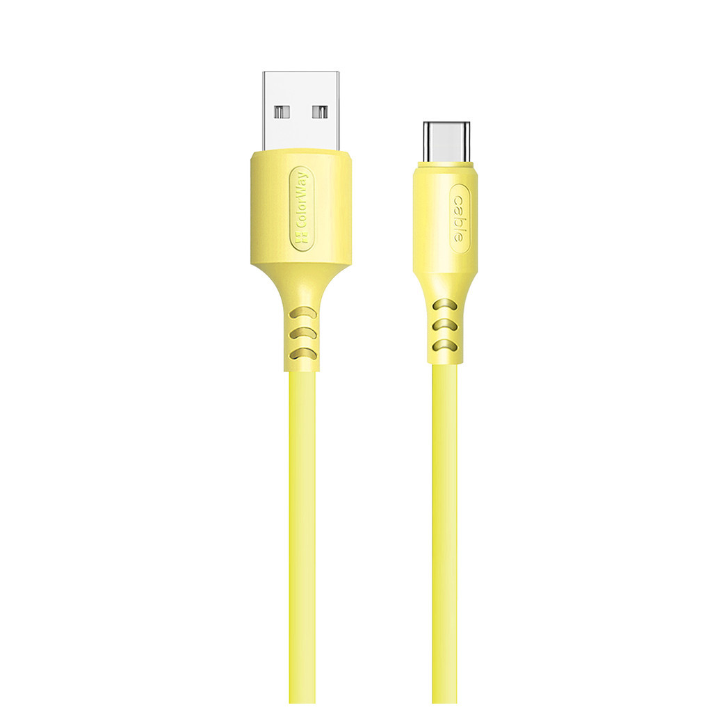 Дата кабель USB 2.0 AM to USB-C 1.0m soft silicone yellow ColorWay (CW-CBUC043-Y) - фото 1 Дата кабель USB 2.0 AM to USB-C 1.0m soft silicone yellow ColorWay (CW-CBUC043-Y) - фото 1