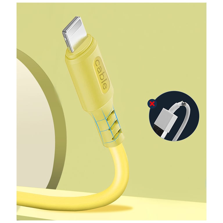 Дата кабель USB 2.0 AM to USB-C 1.0m soft silicone yellow ColorWay (CW-CBUC043-Y) - фото 3