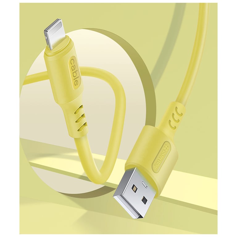 Дата кабель USB 2.0 AM to USB-C 1.0m soft silicone yellow ColorWay (CW-CBUC043-Y) - фото 5
