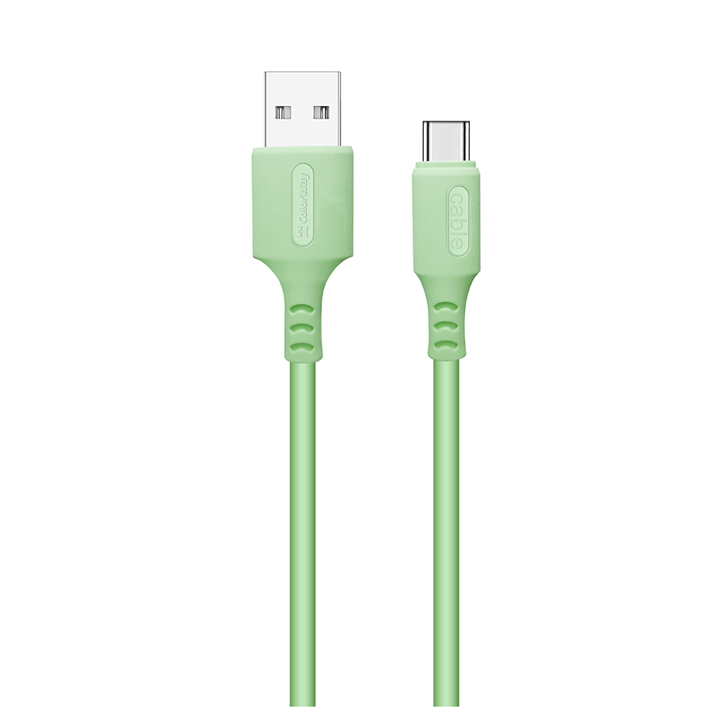 Дата кабель USB 2.0 AM to USB-C 1.0m soft silicone green ColorWay (CW-CBUC042-GR) - фото 1 Дата кабель USB 2.0 AM to USB-C 1.0m soft silicone green ColorWay (CW-CBUC042-GR) - фото 1