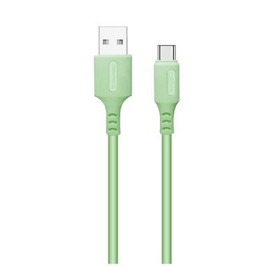 Дата кабель USB 2.0 AM to USB-C 1.0m soft silicone green ColorWay (CW-CBUC042-GR) - фото 1