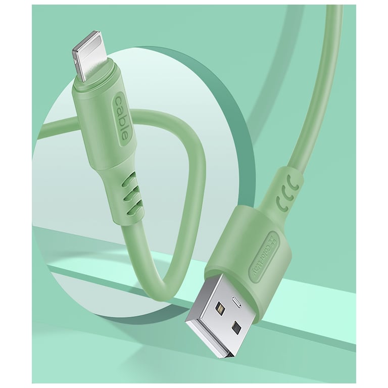 Дата кабель USB 2.0 AM to USB-C 1.0m soft silicone green ColorWay (CW-CBUC042-GR) - фото 3