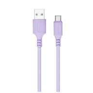 Дата кабель USB 2.0 AM to USB-C 1.0m soft silicone violet ColorWay (CW-CBUC044-PU) - фото 1