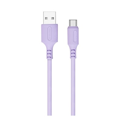 Дата кабель USB 2.0 AM to USB-C 1.0m soft silicone violet ColorWay (CW-CBUC044-PU) - фото 1