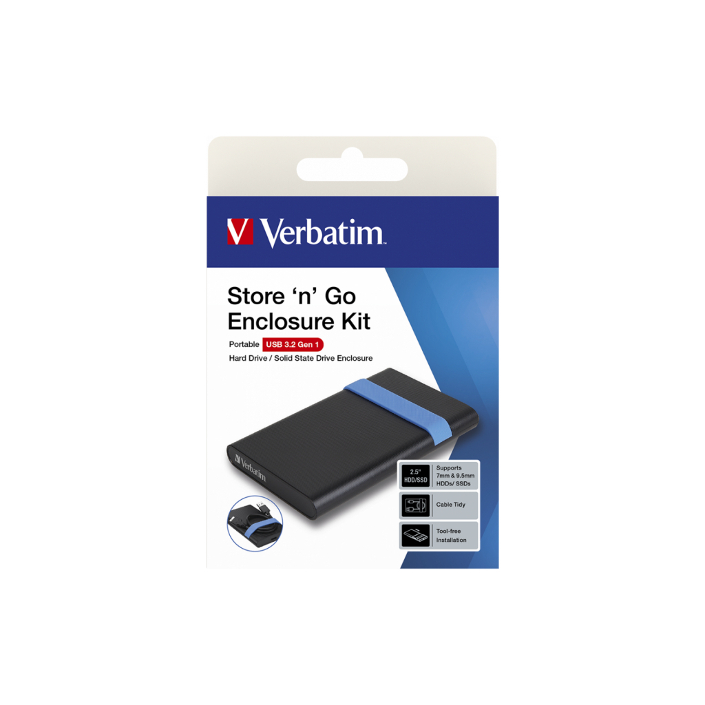 Кишеня зовнішня Verbatim SSDHDD 2.5" USB 3.2 GEN 1-SuperSpeed (53106) - фото 10 Кишеня зовнішня Verbatim SSDHDD 2.5" USB 3.2 GEN 1-SuperSpeed (53106) - фото 10