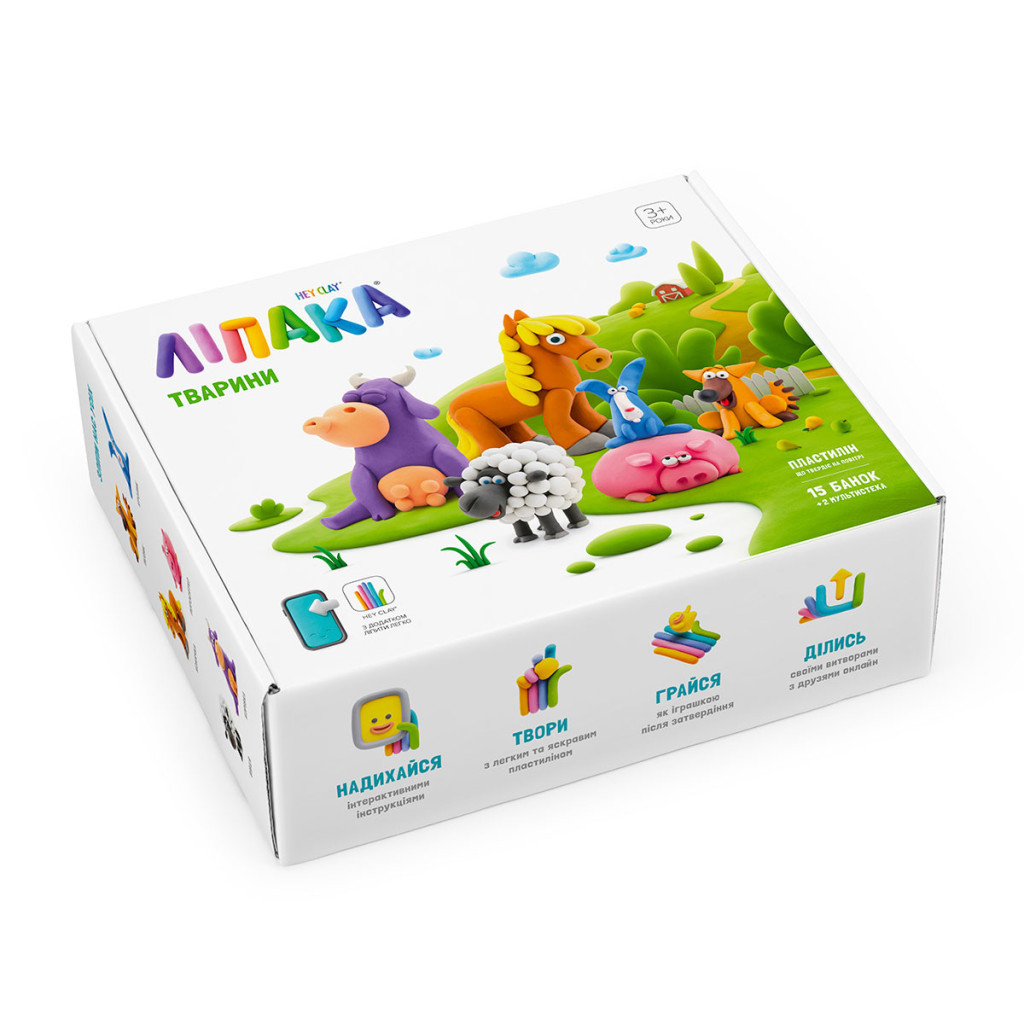 Набір для творчості Lipaka Тварини Меганабір пластиліну самозагуст. (15012-UA01) - фото 3 Набір для творчості Lipaka Тварини Меганабір пластиліну самозагуст. (15012-UA01) - фото 3