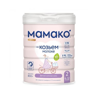 Дитяча суміш MAMAKO 2 Premium на козячому молоці 6-12 міс. 800 г (8437022039091) - фото 1