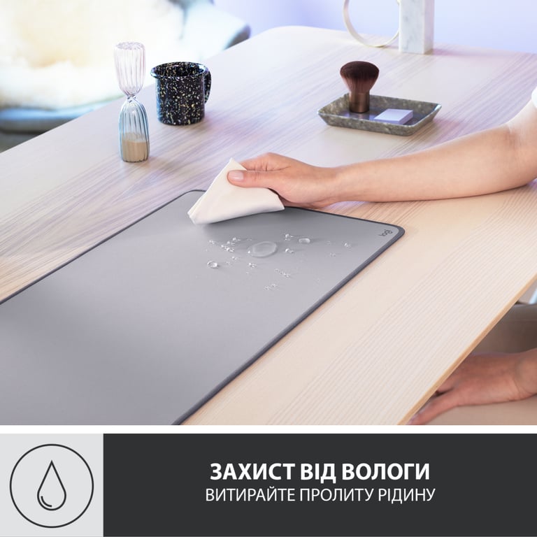Килимок для мишки Logitech Desk Mat Studio Series Mid Grey (956-000052) - фото 3