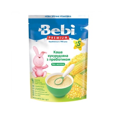 Дитяча каша Bebi Premium безмолочна Кукурудзяна з пребіотиком 200 г (8606019654436) - фото 1