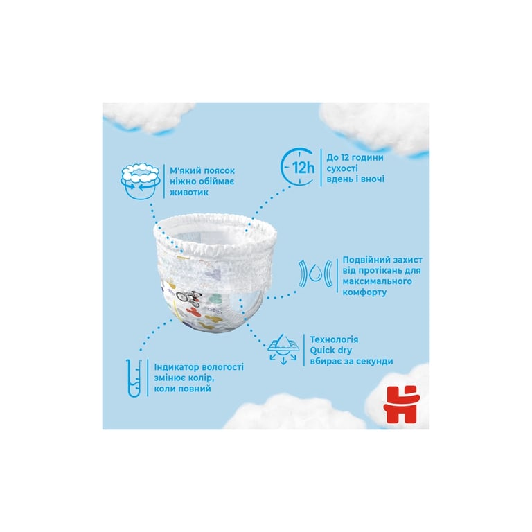 Підгузки Huggies Pants 4 (9-14 кг) для хлопчиків 36 шт (5029053564265) - фото 8