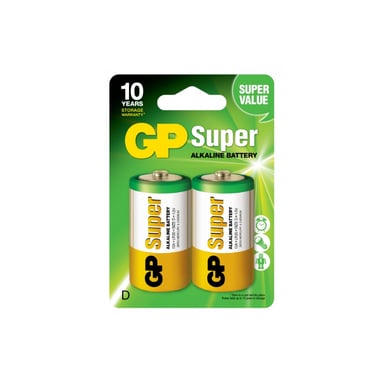 Батарейка Gp D Super Alkaline LR20 * 2 (13A-U2 / 4891199000003) - фото 1