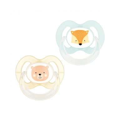 Пустушка Baby-Nova Forest Animals 6-18 міс. персикова/бирюзова 2 шт (3962321) - фото 1