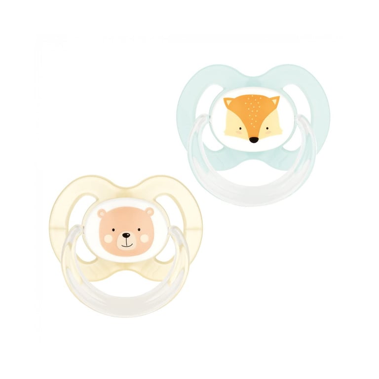 Пустушка Baby-Nova Forest Animals 6-18 міс. персикова/бирюзова 2 шт (3962321) - фото 1