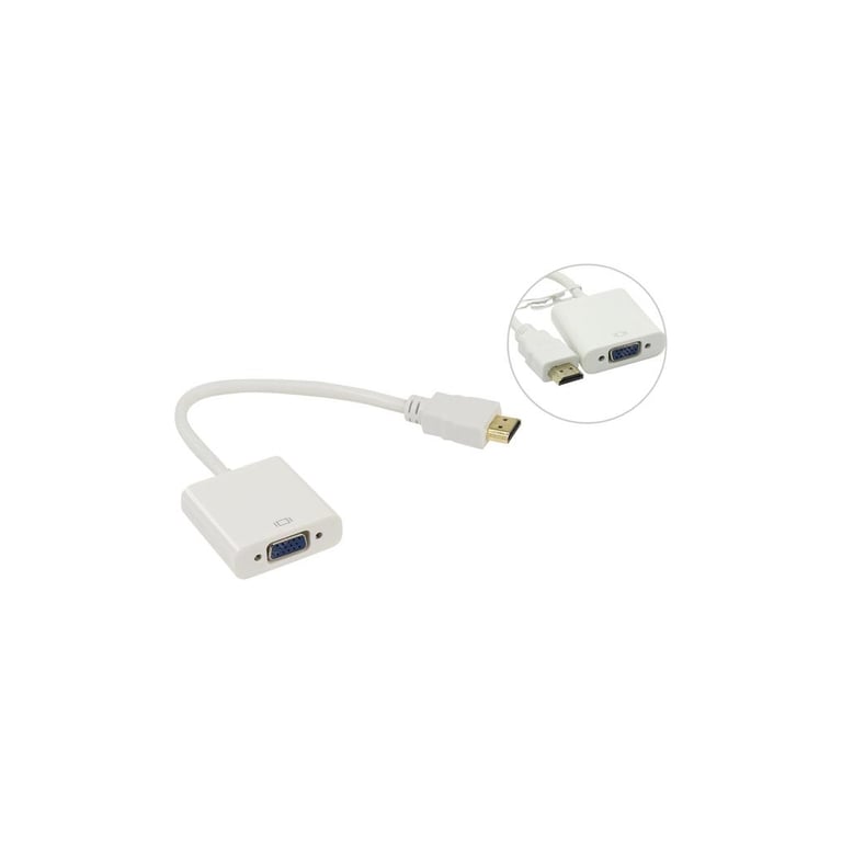 Перехідник HDMI M to VGA F (з кабелями аудіо і живлення від USB) ST-Lab (U-990 white) - фото 3