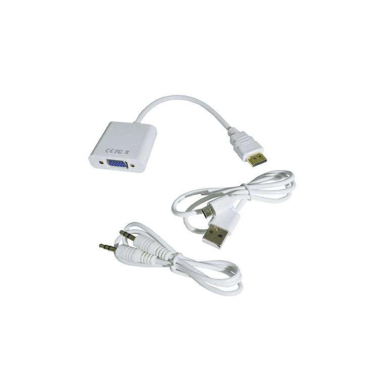 Перехідник HDMI M to VGA F (з кабелями аудіо і живлення від USB) ST-Lab (U-990 white) - фото 4