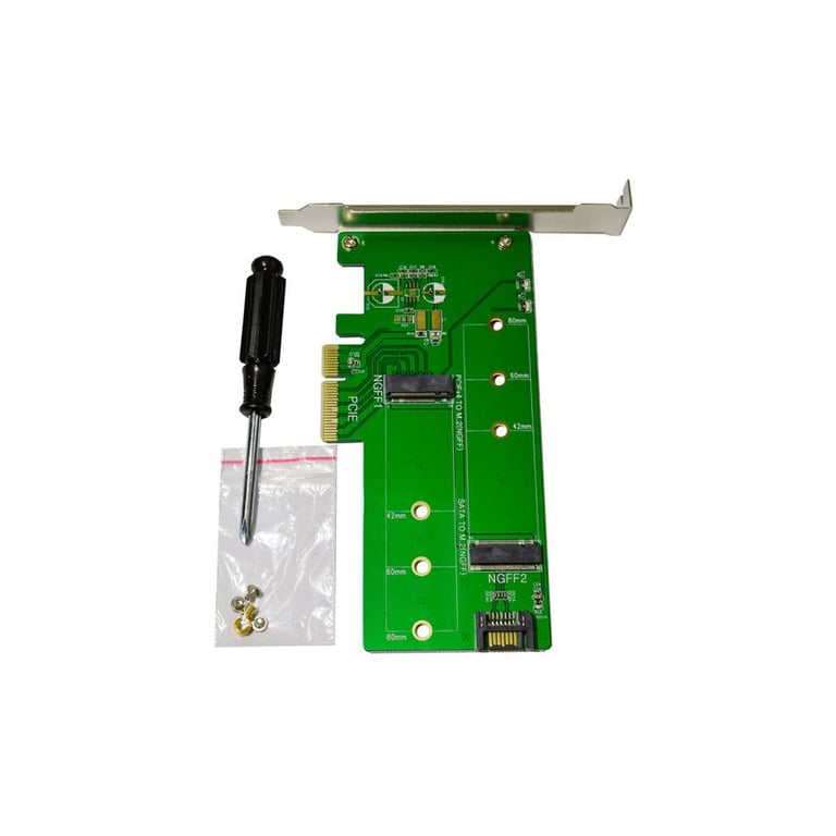 Контролер Maiwo Multi-Size PCIex4 & SATA to M.2 (M-Key or B-key) KT015 SSD (45774) - фото 3