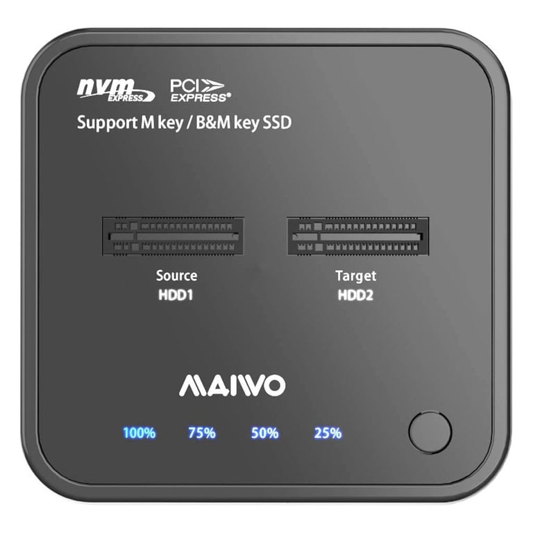 Док-станція для накопичувачів Maiwo 2*NVMe M.2 SSD Key M/B+M USB 3.1 Gen2 Type-C (K3016P) - фото 2
