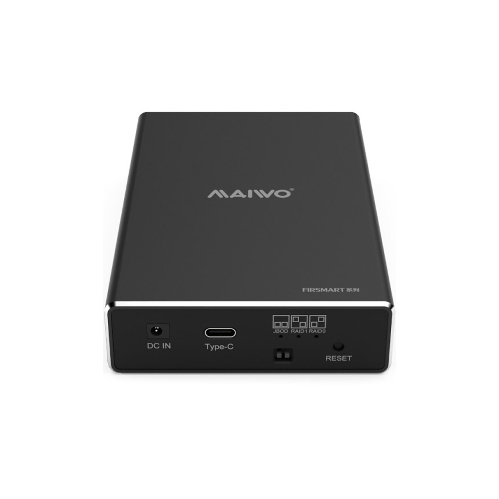 Кишеня зовнішня Maiwo 2*HDD 2.5" SATA/SSD up to 9.5mm USB3.1 GEN2 Type-C, RAID 0,1 (K25272C) - фото 1