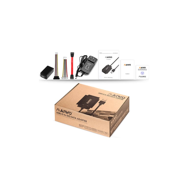 Адаптер Maiwo USB 3.0 to 2.5/3.5'' IDE/SATA HDD/SSD, 5.25'' CD-R, PA 2V/2A (K132U3IS) - фото 4