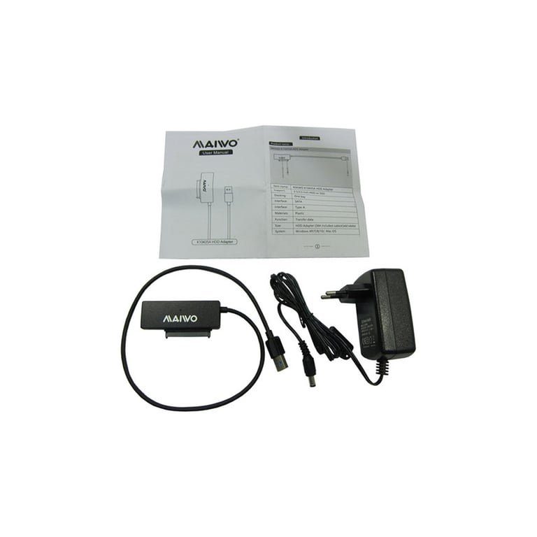 Адаптер Maiwo USB 3.0 to HDD SATA 2,5"/3,5"/5,25"/SSD, PA 2V/2A black (K10435A) - фото 3