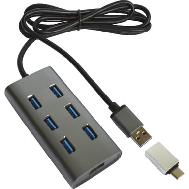 Концентратор Maiwo USB 3.0 Type-A / Type-C to 7х USB3.0 (KH700) - фото 1
