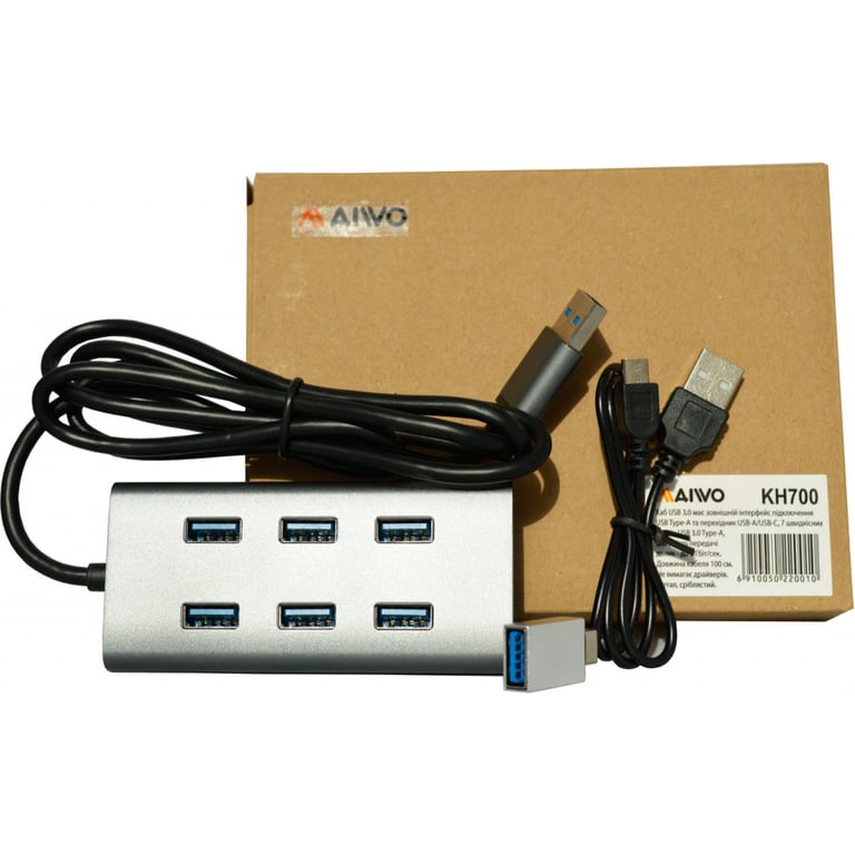 Концентратор Maiwo USB 3.0 Type-A / Type-C to 7х USB3.0 (KH700) - фото 3
