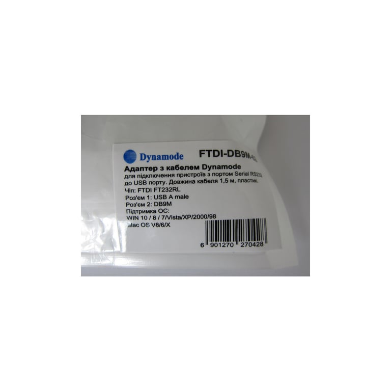 Кабель для передачі даних Dynamode USB to COM 1.5m (FTDI-DB9M-02) - фото 4